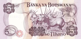 Botswana 5 Pula, 1982-1992 reverse