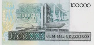 Brazil 100.000 Cruzeiros, 1985 reverse