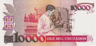 Brazil 10.000 Cruzados, 1988 reverse