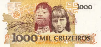 Brazil 1.000 Cruzeiros, 1990-1991 reverse