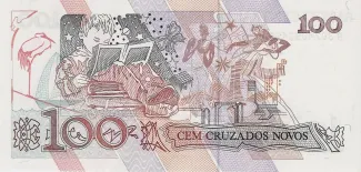 Brazil 100 Cruzeiros, 1990 reverse