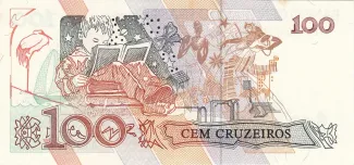 Brazil 100 Cruzeiros, 1990 reverse