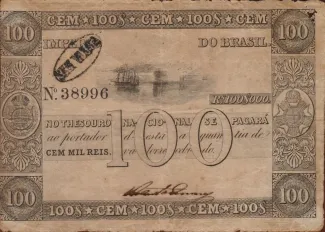 Brazil 100 Mil Réis, 1856 obverse