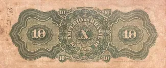 Brazil 10 Mil Réis, 1868 reverse