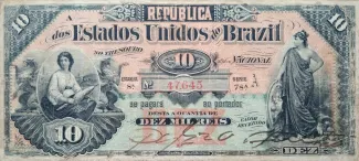 Brazil 10 Mil Réis, 1890 obverse