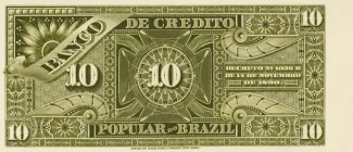 Brazil 10 Mil Réis, 1890 reverse