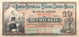Brazil 10 Mil Réis, 1891-1893 obverse