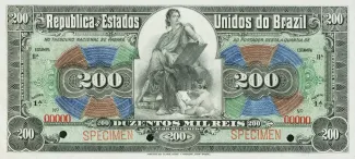 Brazil 200 Mil Réis, 1908 obverse