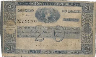 Brazil 20 Mil Réis, 1842 obverse