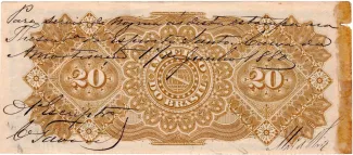 Brazil 20 Mil Réis, 1878 reverse