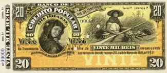 Brazil 20 Mil Réis, 1890 obverse