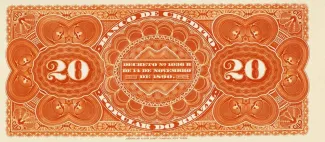 Brazil 20 Mil Réis, 1890 reverse