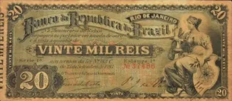 Brazil 20 Mil Réis, 1893 obverse