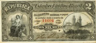 Brazil 2 Mil Réis, 1890-1891 obverse