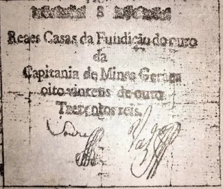 Brazil 300 Réis - 8 Vinténs of gold, 1808 obverse