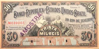 Brazil 30 Mil Réis, 1891-1893 obverse