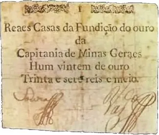 Brazil 37.5 Réis - 1 Vintém of gold, 1808 obverse