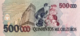 Brazil 500.000 Cruzeiros, 1993 reverse