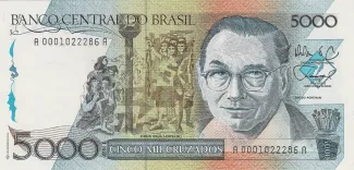 Brazil 5.000 Cruzados, 1988 obverse