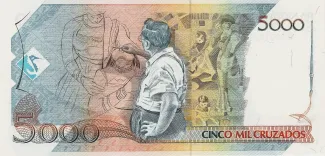 Brazil 5.000 Cruzados, 1988 reverse