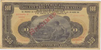 Brazil 500 Mil Réis, 1924 obverse