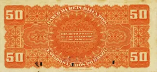 Brazil 50 Mil Réis, 1891-1893 reverse
