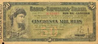 Brazil 50 Mil Réis, 1893 obverse