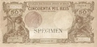 Brazil 50 Mil Réis, 1908 obverse