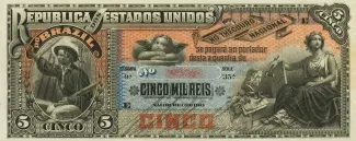 Brazil 5 Mil Réis, 1890 obverse