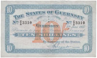 Guernsey 10 Shillings, 1934-1940 obverse