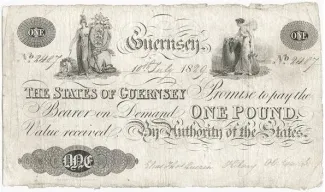Guernsey 1 Pound, 1829 obverse