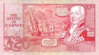Guernsey 20 Pounds, 1980-1989 reverse