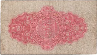 Guernsey 5 Shillings / 6 Francs, 1914 reverse