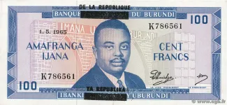 Burundi 100 Francs, 1966 image