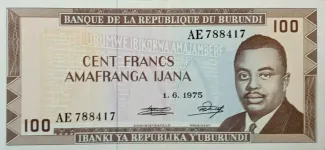 Burundi 100 Francs, 1975 image