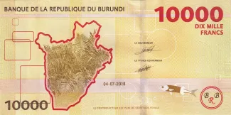 Burundi 10.000 Francs, 2015-2018 reverse