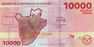 Burundi 10.000 Francs, 2022 reverse