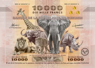 Burundi 10,000 Francs, 2025 obverse