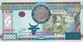 Burundi 2.000 Francs, 2008 image