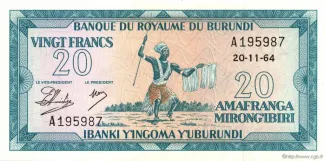 Burundi 20 Francs, 1965 image