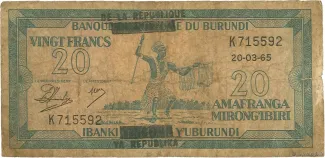 Burundi 20 Francs, 1966 image
