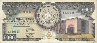Burundi 5.000 Francs, 1995 image