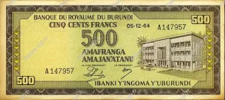 Burundi 500 Francs, 1966 image