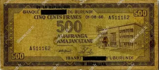 Burundi 500 Francs, 1966 image
