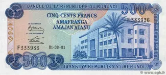 Burundi 500 Francs, 1988 image