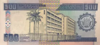 Burundi 500 Francs, 1995 reverse