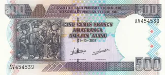 Burundi 500 Francs, 2007 image