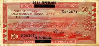 Burundi 50 Francs, 1966 image