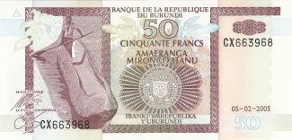 Burundi 50 Francs, 2007 image