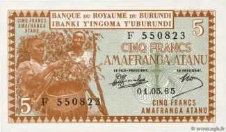 Burundi 5 Francs, 1965 image